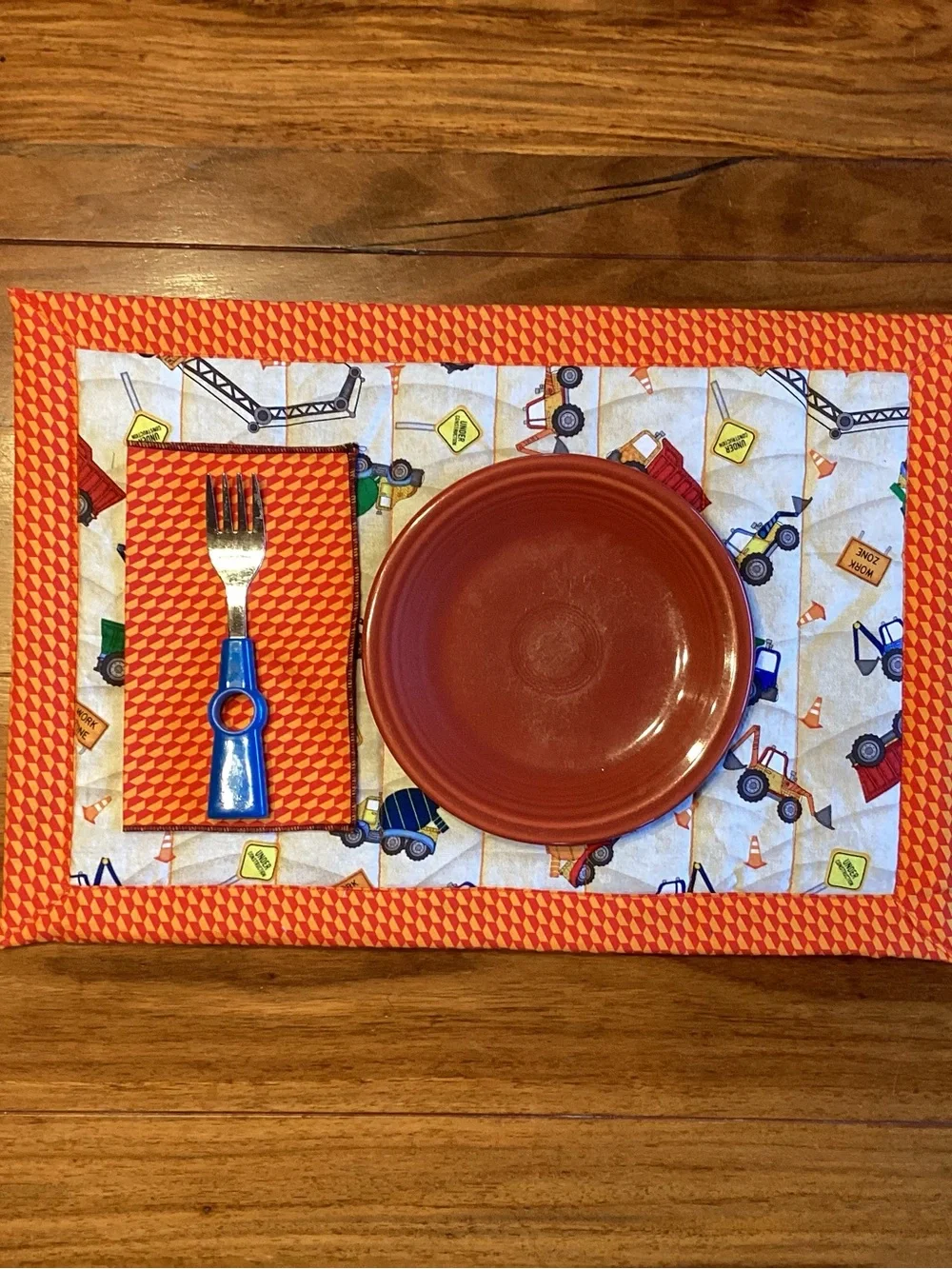 Kids Construction Vehicle Placemat and Napkin Set